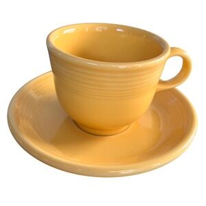 Fiesta Homer Laughlin Yellow‎ Ceramic Coffee Cup Mug and Saucer Set modern